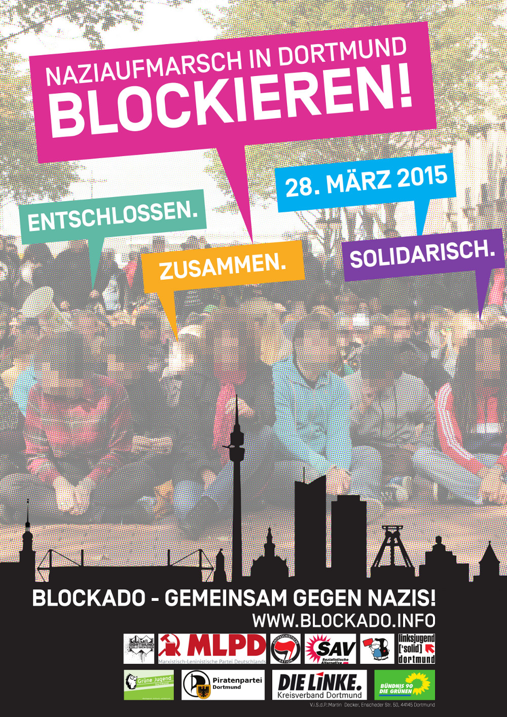 Bildergebnis für fotos vom plakat gegen den naziaufmarsch am 14. april 2018 in dortmund