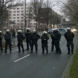 Polizeikette an der Münsterstraße in Dortmund